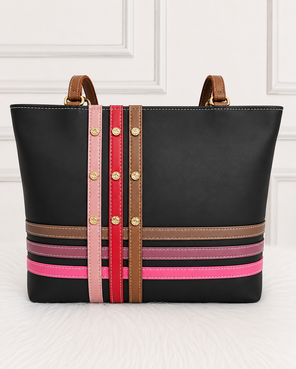 Stylish Women's Pink Tote Handbag