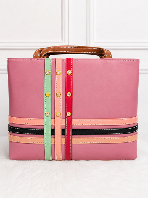 Stylish Women's Pink Tote Handbag