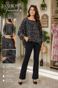 Black Monochromatic Sheer Floral Top