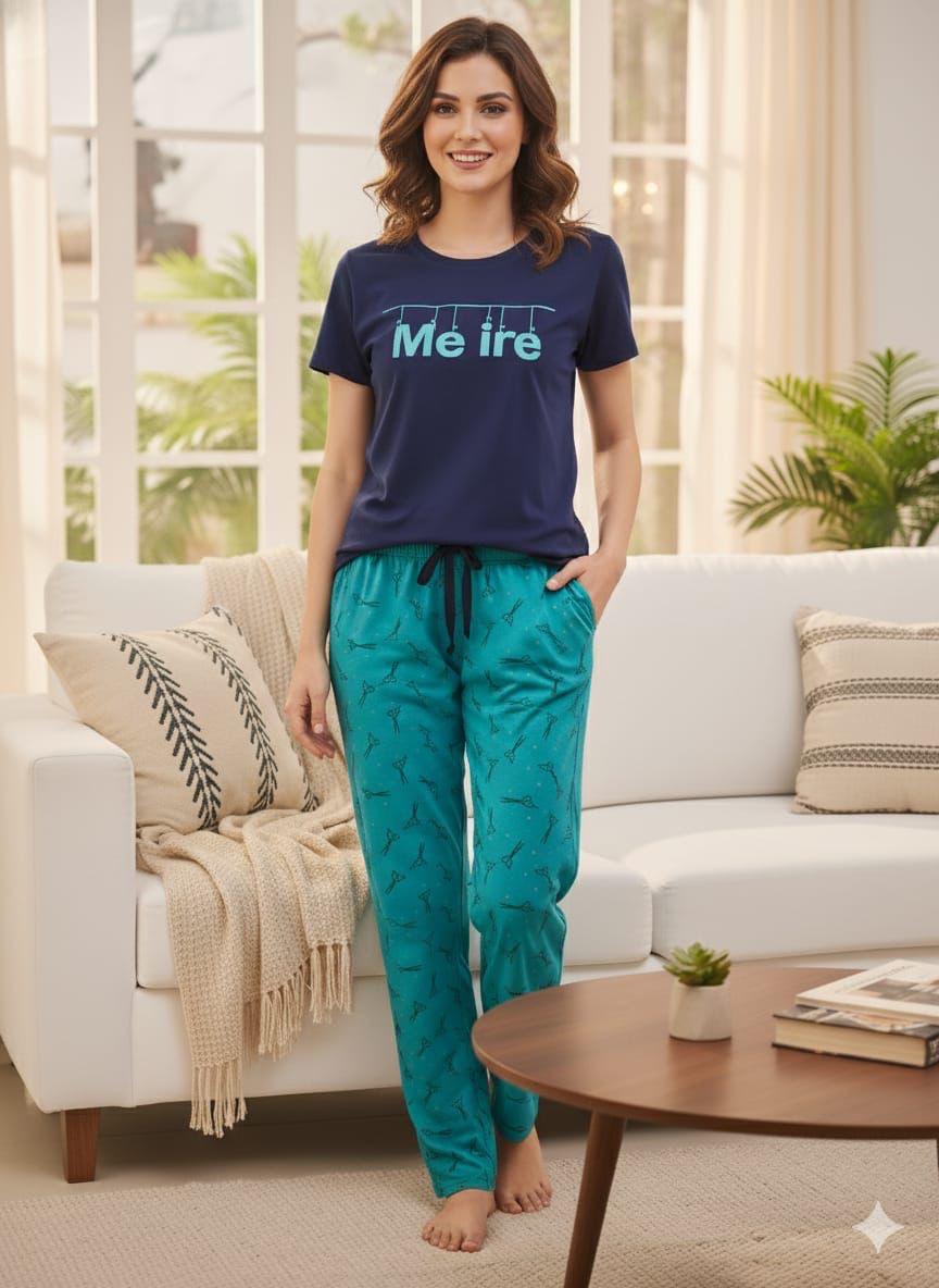 WOMEN ROUND NECK NIGHT SHUT