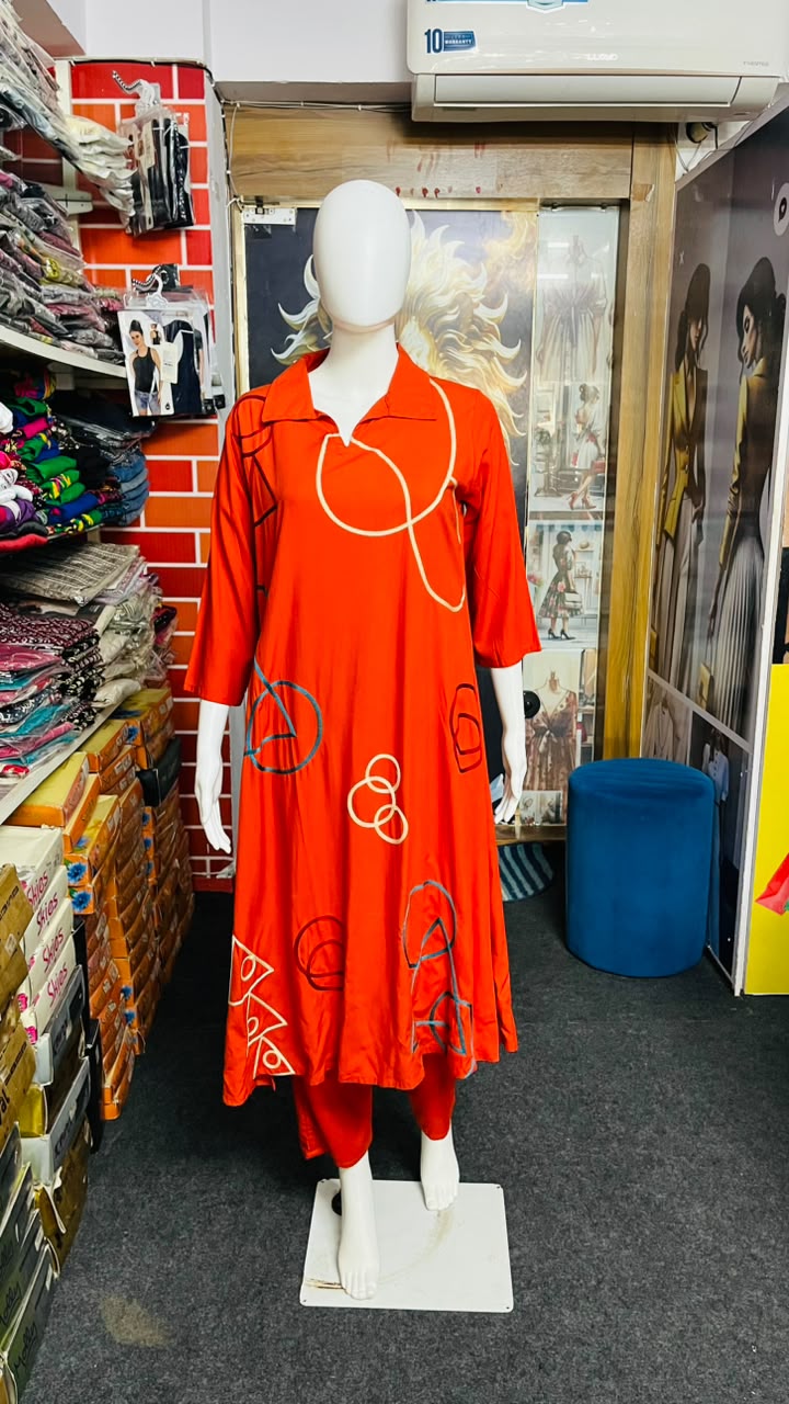 LADIES  LONG-KURTI PLAZA SET