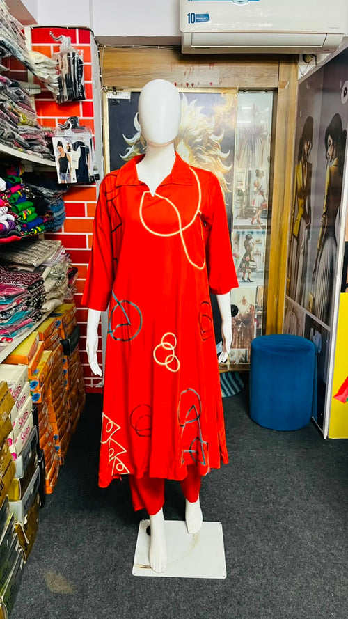 Ladies Long-Kurti Plaza Set
