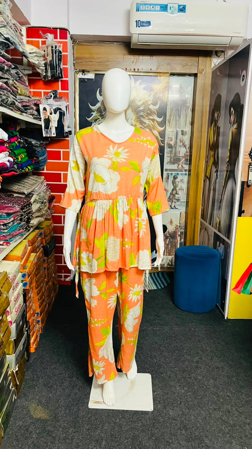 Women Short Kurti-Plaza Set