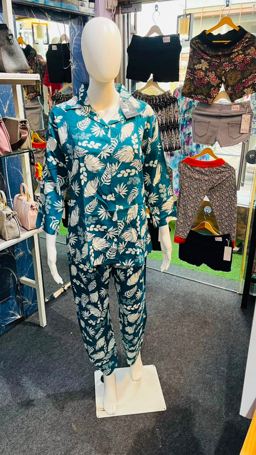 Blue Floral Printed Women Co-Ord Set