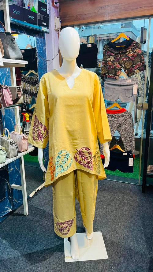 Yellow Printed Women Co-Ord Set