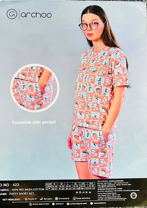 Aarchoon Puffy shorts set