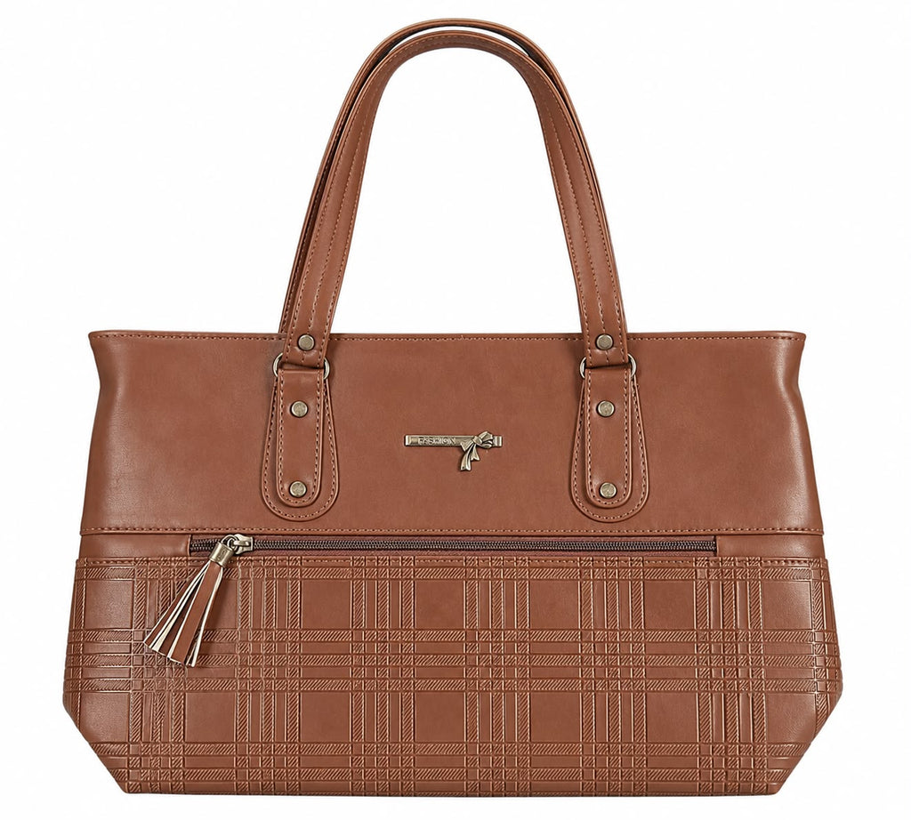 stylish brown ladies tote bag