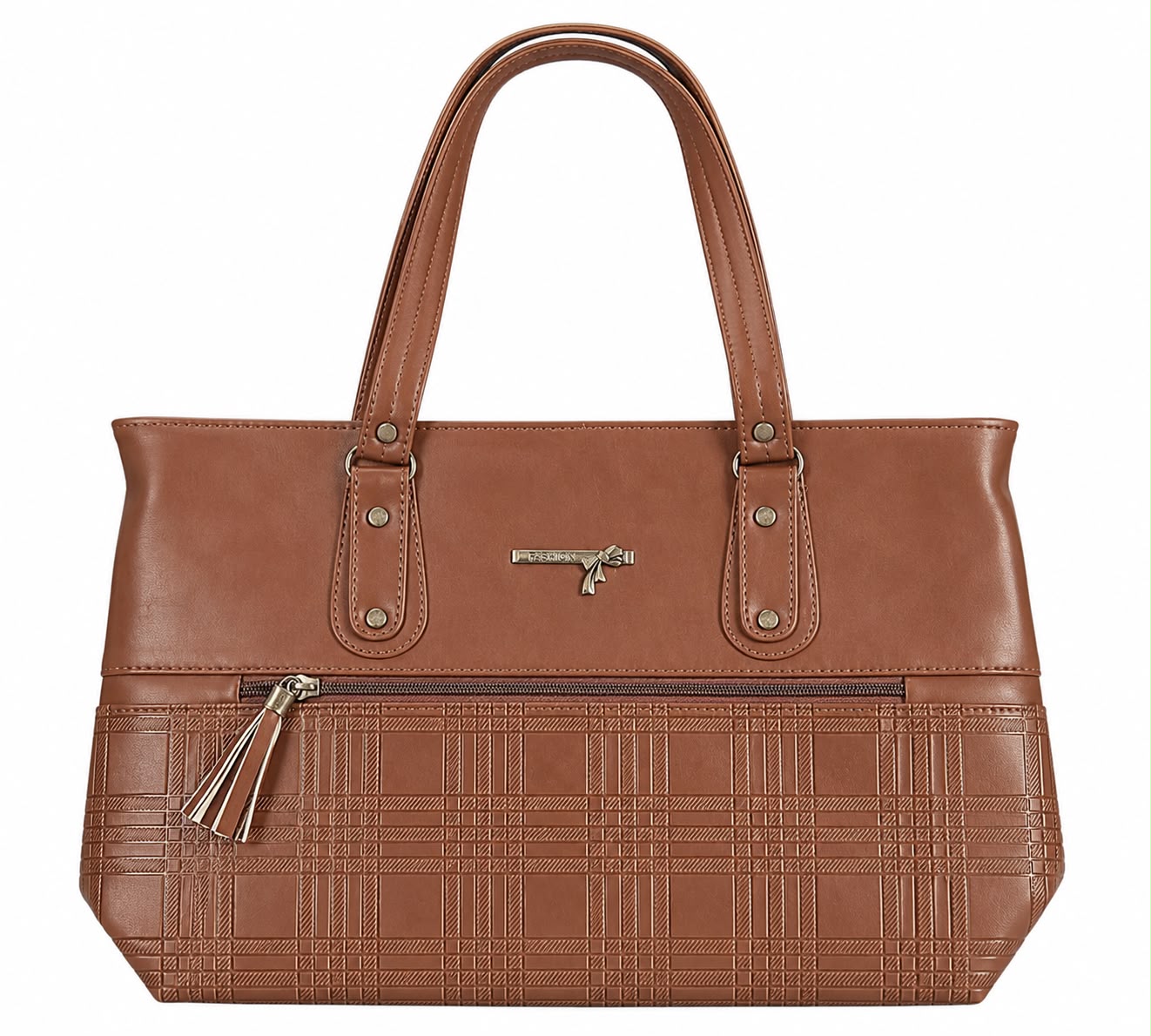 stylish brown ladies tote bag